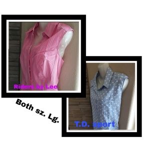 Sleeveless button down tops